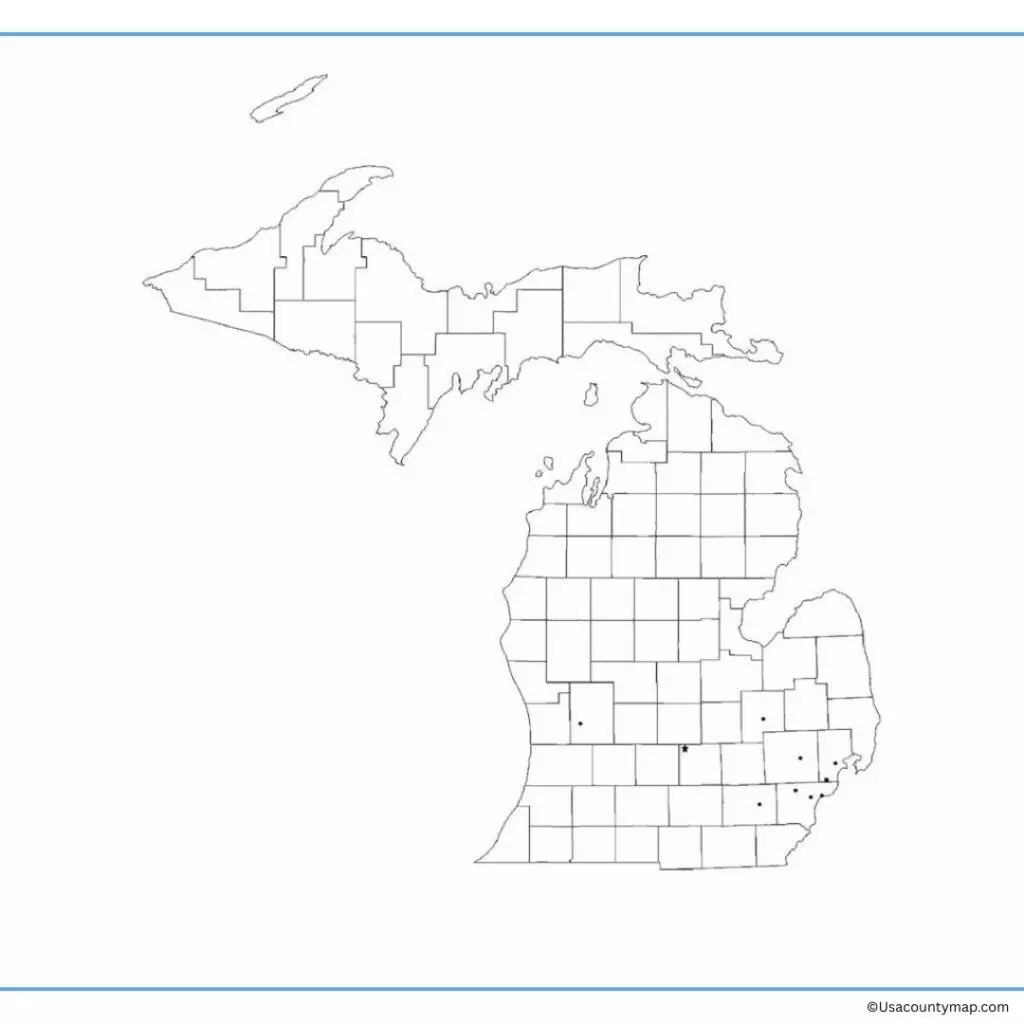 Blank Michigan County Map 