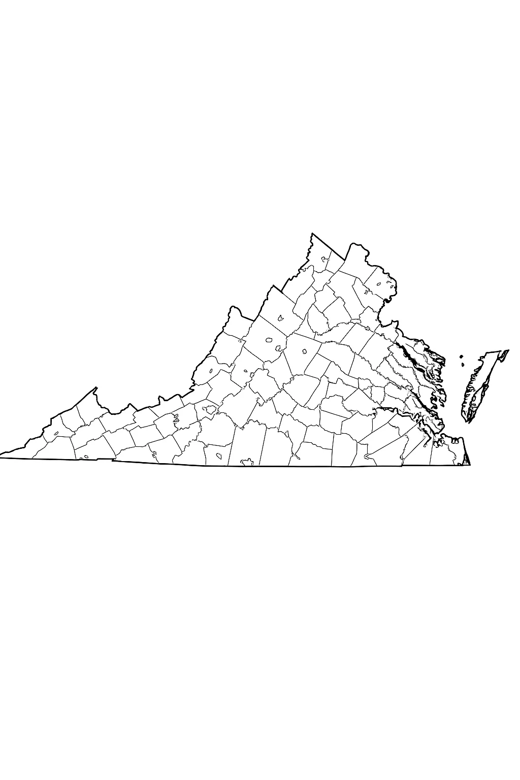 Blank Virginia County Map
