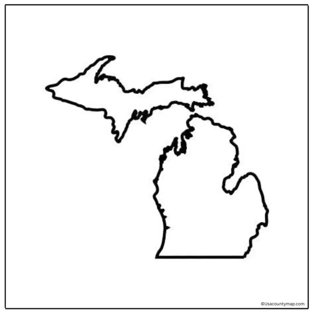Blank Michigan County Map 