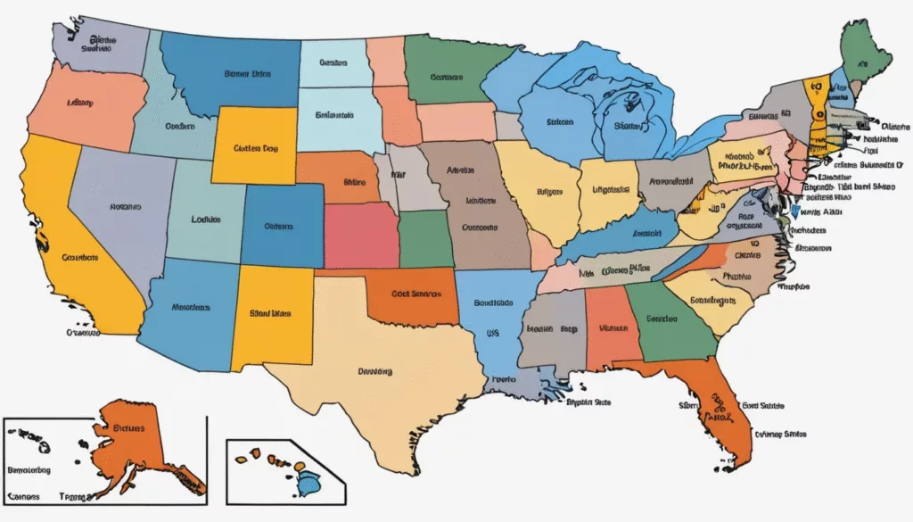 USA Map with States – State Locations Guide