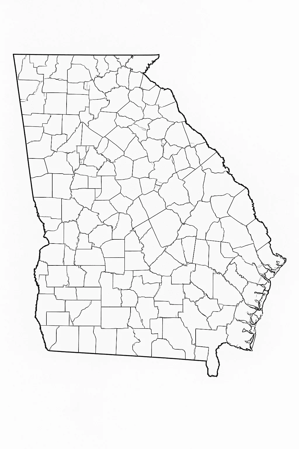 Blank Georgia County Map